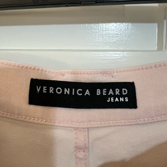 Veronica Beard Charlie Barrel Leg Jeans WomensHigh Rise Tri Tone Blush Pink - Picture 11 of 13